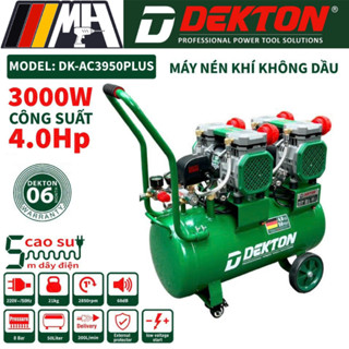 Máy nén khí không dầu Dekton DK-AC3950PLUS - Công suất 3000W/4.0Hp - Bình 50 lít - Lên hơi nhanh