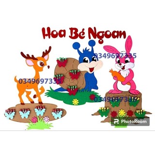 Bảng bé ngoan , hoa bé ngoan steam bìa phối nỉ cực xinh trang trí góc bé ngoan - đồ dùng mầm non