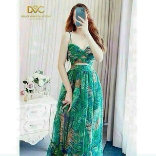 Đầm maxxi hai dây nàng tiên cá có lót trong diện đi biển chất liệu voan, váy sexy, sang choảnh, nữ tính siêu xinh