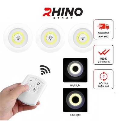 Đèn ngủ điều khiển từ xa Rhino L801, dùng nguồn điện AAA, 2 mức độ sáng ánh sáng trắng