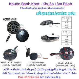 Khuôn đổ bánh khọt bánh căn chống dính 8 lỗ tay cầm