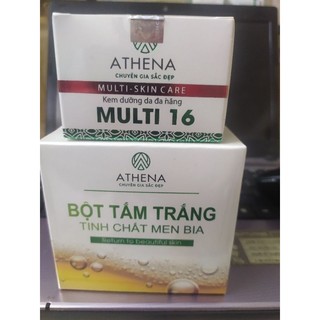 Combo Kem multi 16 và tắm trắng men bia Athena (đánh bay viêm chân lông)