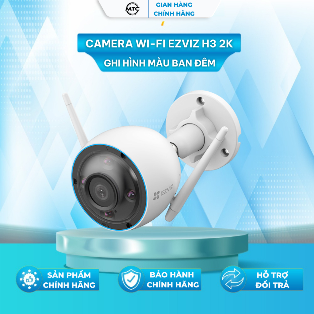 Camera Wi-fi EZVIZ H3 2K(3MP) & 3K(5MP), Ghi Hình Màu Ban Đêm, Đàm Thoại, Chống Nước 67