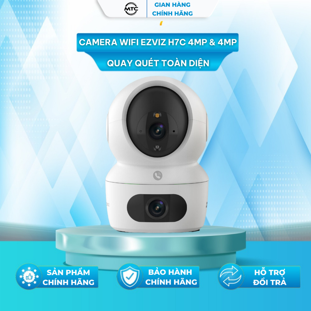 Camera WIFI EZVIZ H7C 4MP & 4MP Ống kính kép liên kết thông minh, Quay quét toàn diện, Đàm thoại 2 c