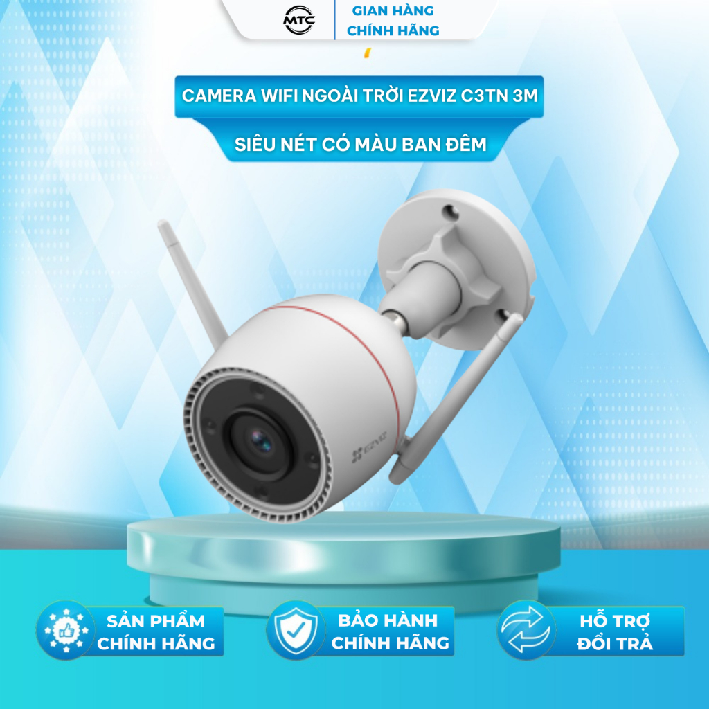 Camera WI-FI EZVIZ H3C 3MP (2K), Ngoài Trời, Đàm Thoại 2 Chiều, Ghi Hình Màu, Còi & Đèn