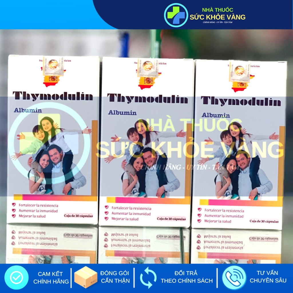 Thymodulin Albumin - Tăng Sức Đề Kháng, Khả Năng Miễn Dích, Phục Hồi Sức Khoẻ, Giảm Căng Thẳng, Mệt Mỏi (Hộp 30 viên)