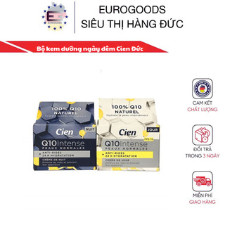 Combo kem dưỡng nhăn Đức ⚡ HÀNG CAO CẤP ⚡ Cặp kem dưỡng chống nhăn Cien Q10 nội địa Đức cho da căng bóng, đều màu