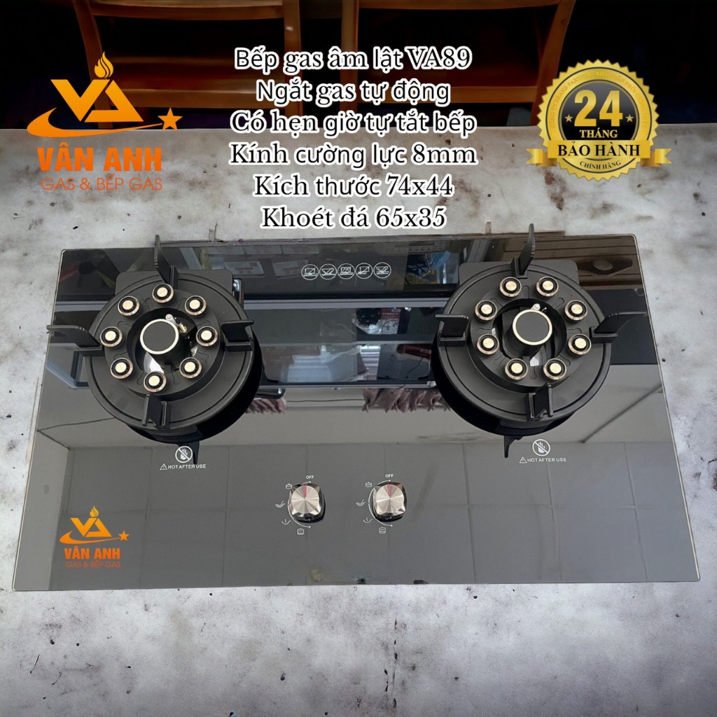 BẾP GAS ÂM LẬT VA 2025 ( ngắt gas tự động ) có hẹn giờ