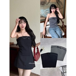  METWO. - Áo ống bra quây cúp ngực đính dây nơ chun lưng khoá sườn croptop có đệm lót ulzzang tiểu thư Hàn Quốc #0130 