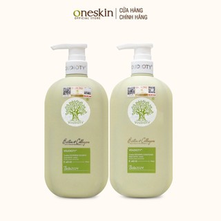 Dầu gội xả kiềm dầu, kích mọc tóc Biotin Collagen Voudioty xanh lá 500ML phiên bản 2024