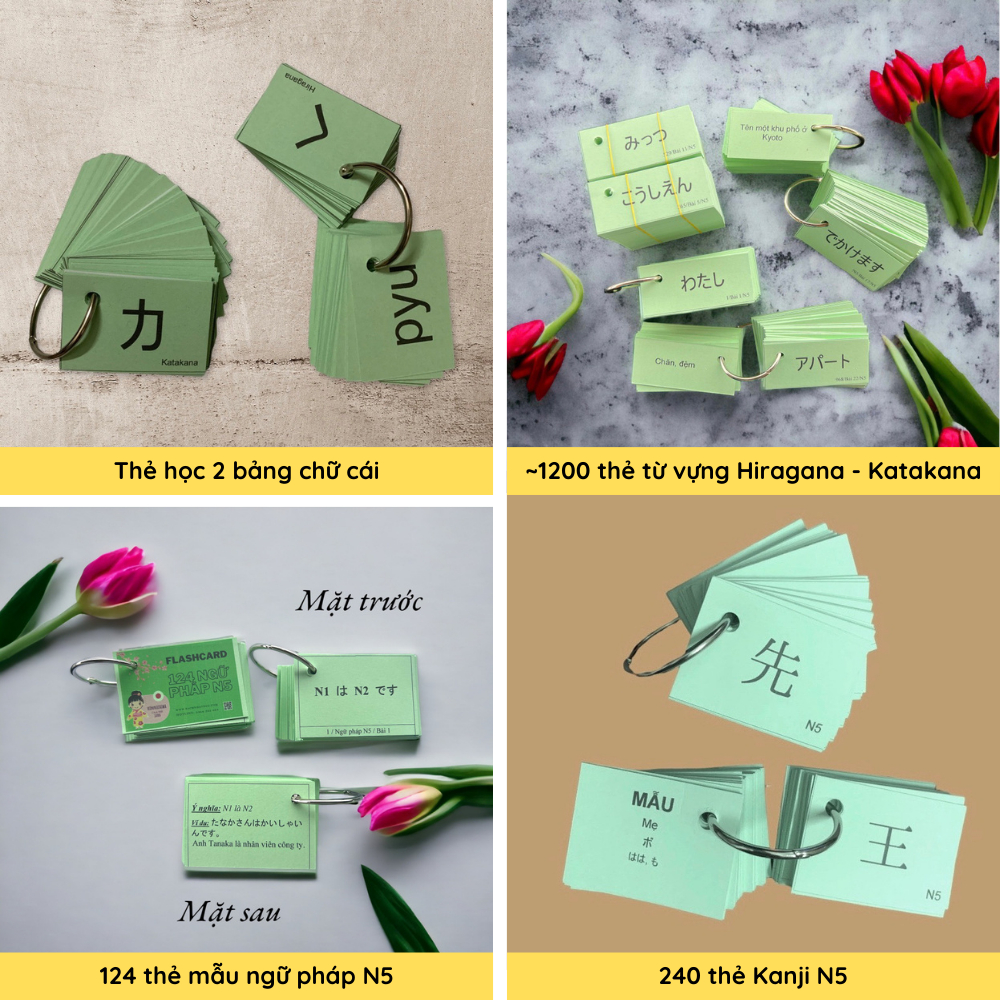 Combo thẻ Flashcard học N5 tiếng Nhật