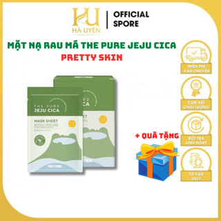 Mặt Nạ Rau Má The Pure Jeju Cica PRETTYSKIN, Cấp Ẩm, Dưỡng Trắng & Ngăn Ngừa Mụn - 25ml [ Hà Uyên Naturanl Makeup ]