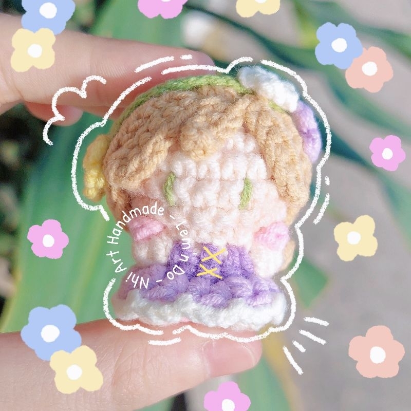 Móc khóa Công Chúa Tóc Mây Rapunzel | Móc khóa len Công Chúa Tóc Mây Rapunzel