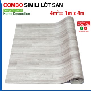 (Hoả tốc) Thảm simili lót sàn (combo 4m2) thảm decor phòng, thảm trải sàn màu xám trắng, khổ 1m x 4m