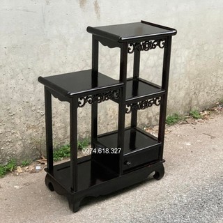 Đôn kệ nhị sơn giả cổ kê bày đồ gỗ lim cao 81x25 rộng 60cm