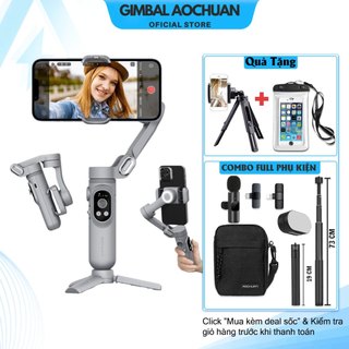  Gimbal AOCHUAN SMART X PRO - Tích hợp sạc không dây - Pin 3200 mAh Gậy quay phim chống rung trang bị đèn led 