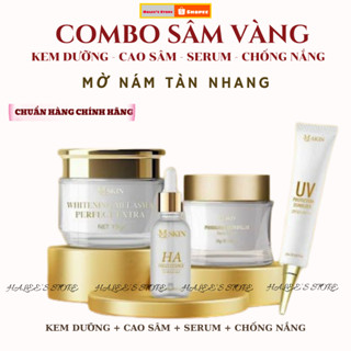  Combo kem Sâm Vàng MQ Skin 4 món   kem face + cao + serum + chống nắng   