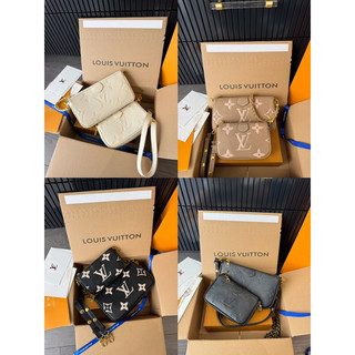 Túi xách lv Multi Pochette set sz 23, sz 15 da thật