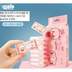 1 Gói Khăn giấy ướt mini bỏ túi tiện lợi, khăn ướt tiện dụng