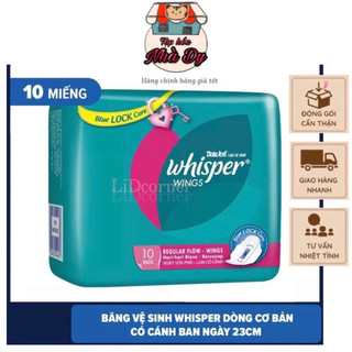 Băng vệ sinh whisper có cánh ngày 23cm 10 miếng/gói