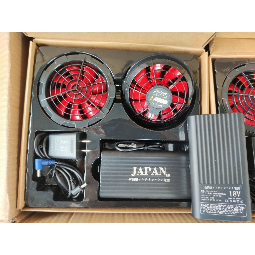 Áo điều hòa kèm Pin 90000mAh dung lượng cao Quạt 18V 4 tốc độ chạy 12 - 14 tiếng liên tục