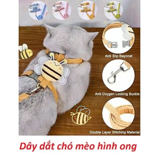  Dây dắt chó mèo đi đạo hình chú ong đáng yêu dây dắt yếm thú cưng 