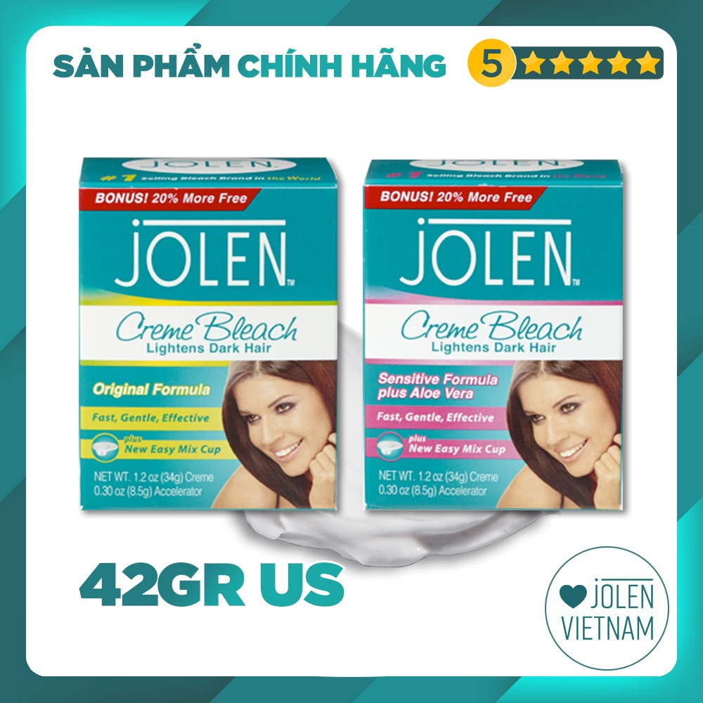 Kem Tẩy Màu Lông Jolen 42gr - Mỹ/ USA (Kem Làm Nhạt Màu Lông/ Kem Nhuộm Lông Mày)