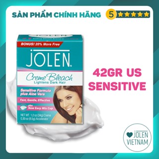 Kem Tẩy Màu Lông Jolen 42gr Sensitive da nhạy cảm Nhập Mỹ, Kem Làm Nhạt Màu Lông, Kem Nhuộm Lông Mày