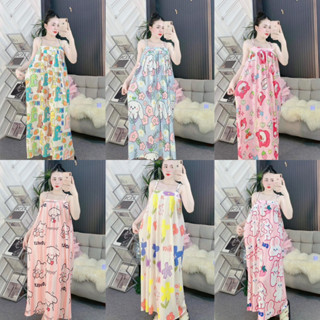 Đầm 2 dây dáng dài đồ ngủ đồ mặc ở nhài GUGUMI TK1336