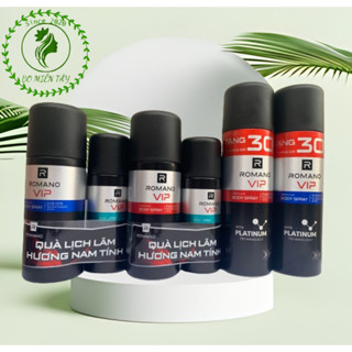 [Kèm Xịt 63ml] Xịt Khử Mùi Romano VIP Passion/Vision/Impress 195ml Hương Nước Hoa Nam