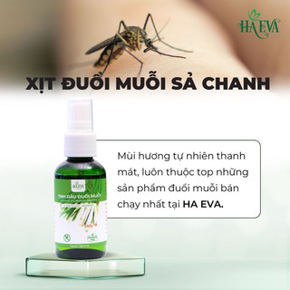 xịt đuỗi muỗi tinh dầu Sả Chanh Haeva 50ml, 100% Thiên Nhiên, đuỗi muỗi hiệu quả, khử mùi hôi, kháng khuẩn không gian