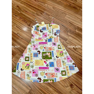 Đầm Hai Dây 100% Linen Dày Dặn Hoạ Tiết Dễ Thương - 4267