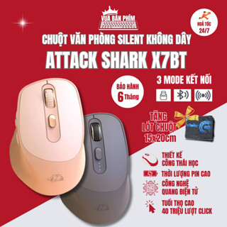 Chuột máy tính Attack Shark X7BT | x7bt văn phòng không dây new 2024 ,thiết kế công thái học, phím bấm im lặng