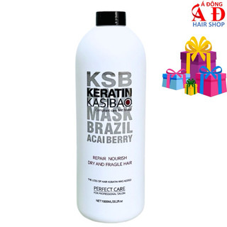 KEM Ủ XẢ KERATIN KASIBAO KSB BRAZIL ACAI BERRY PHỤC HỒI TÓC HƯ TỔN NẶNG 1000ml