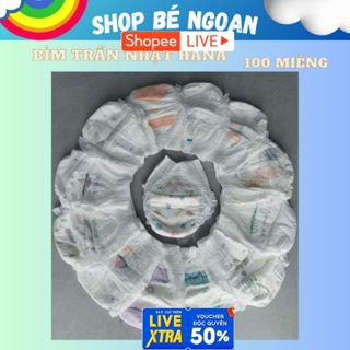 100 bỉm trần Nhật Hana quần size M L XL XXL XXXL 100 miếng Shop Bé Ngoan