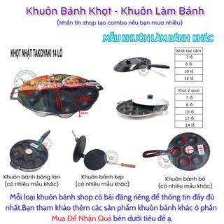 Khuôn đổ làm bánh khọt Nhật takoyaki chống dính 14 lỗ Huỳnh Anh