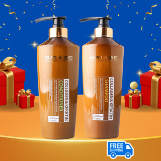 Bộ Dầu Gội Gatase Dầu xả Collagen Keratin mềm mượt 500ml