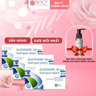 [COMBO 3 HỘP ] Viên Ngậm Trắng Da Glutathione 100mg Nhập Nhẩu Italy- Viên Trắng Da Toàn Thân- ROCY
