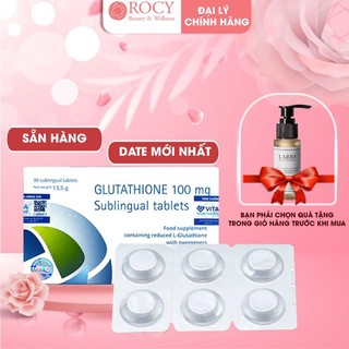 Viên Ngậm Trắng Da Glutathione 100mg Toàn Thân Nhập Nhẩu Italy Giúp Da Trắng Sáng Cải Thiện Tàn Nhang