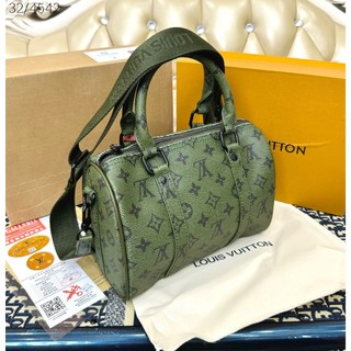 Túi LV Keepall Bandouliere 25 Monogram Ẹclipse Da Bê