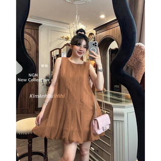 Váy tơ bồng nâu cam Kim Anh Bùi [ Sẵn ship ]
