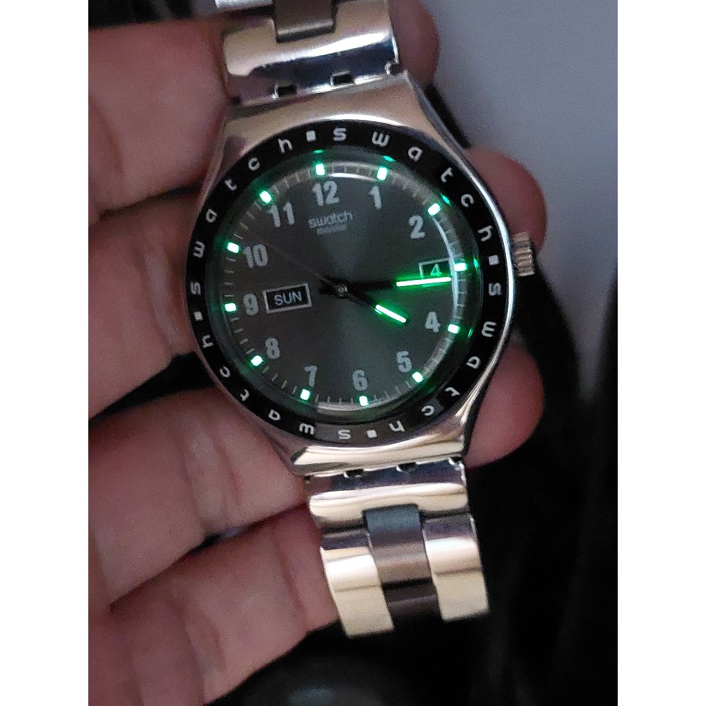 Đồng hồ nam S.watch mặt xám khói Thụy Sĩ chạy pin hàng Si