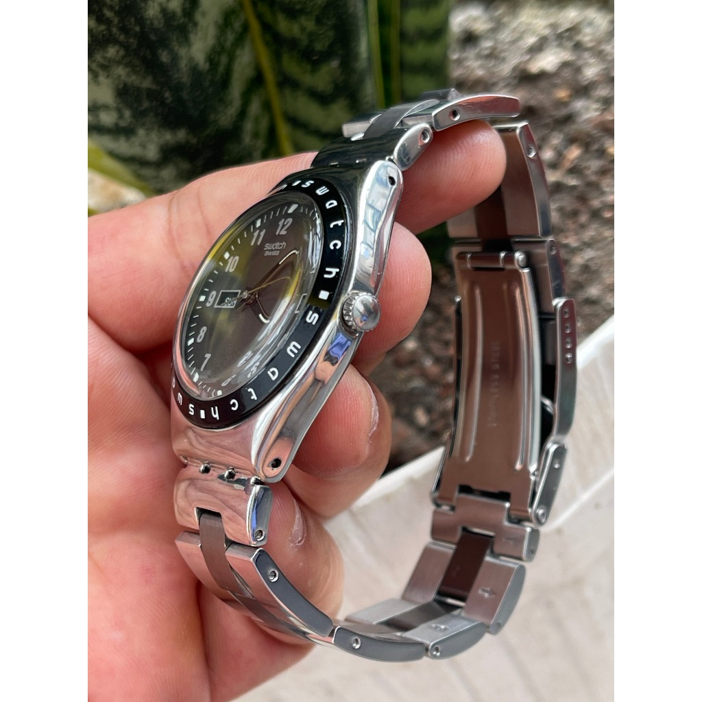 Đồng hồ nam S.watch mặt xám khói Thụy Sĩ chạy pin hàng Si