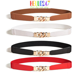 Thắt lưng mặc đầm áo khoác bản da khóa xoắn kim loại đơn giản HELLO247 Đai váy nịt eo áo váy đầm vest sành điệu TLDN14