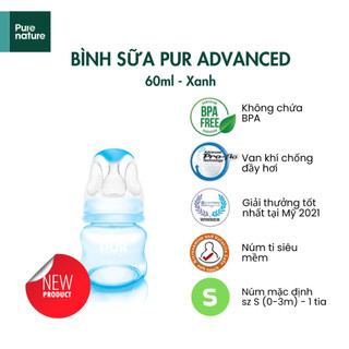 BÌNH PUR ADVANCED CỔ THƯỜNG (tặng kèm núm sz tự chọn) (1800-1801-1802)