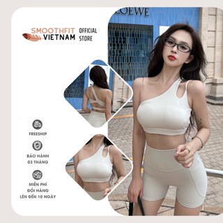 Áo Bra Lệch Vai Gym Có Mút Ngực - Chất Liệu Lycra Trơn Cao Cấp SmoothFitVN B 6425 Co Dãn 4 Chiều - Tập Gym, Yoga