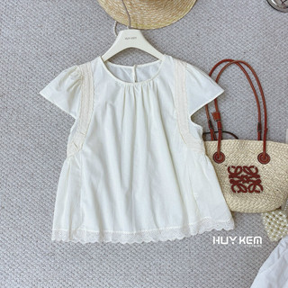 Áo đũi tay hến phối ren