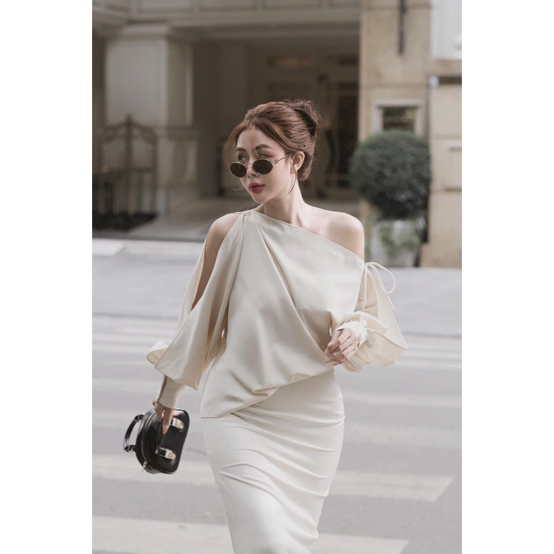 Set áo lệch vai chân váy dáng dài 𝐀𝐍𝐍𝐘 𝐒𝐄𝐓 - 𝐀𝐒𝐇𝐘𝐋𝐄𝐘