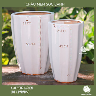 Chậu men sọc cạnh