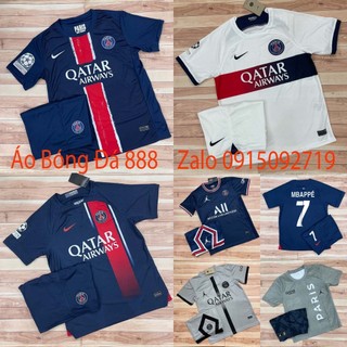 Áo Bóng Đá CLB PSG, Áo Đá Banh Pari 2024 - Chuẩn Mẫu Thi Đấu - Vải Polyester Gai Thái